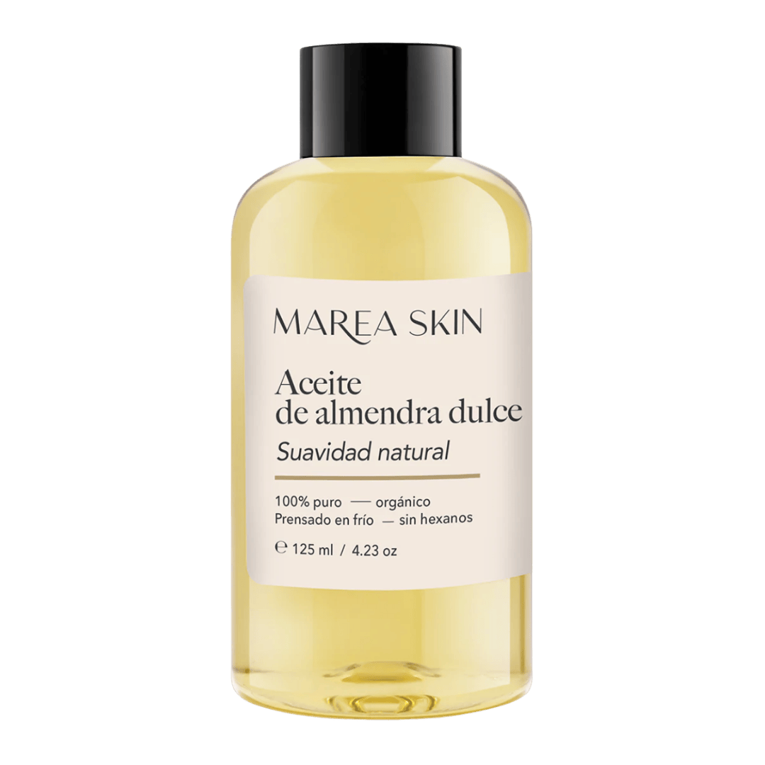 Aceite corporal y facial de almendra dulce con fondo transparente de 125 ml