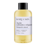 Aceite corporal calmante y relajante 125 ml con fondo transparente