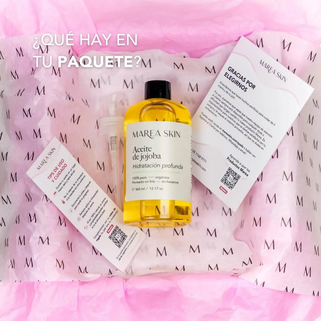 Aceite de jojoba en su casa con los complementos incluidos