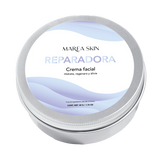 Crema facial reparadora de noche con fondo transparente