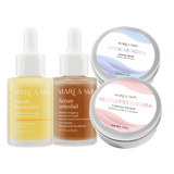 Kit skincare completo con sérum antiedad fondo transparente